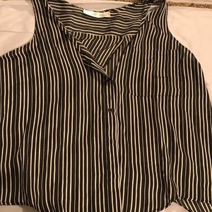 Women’s  black & cream open back tank